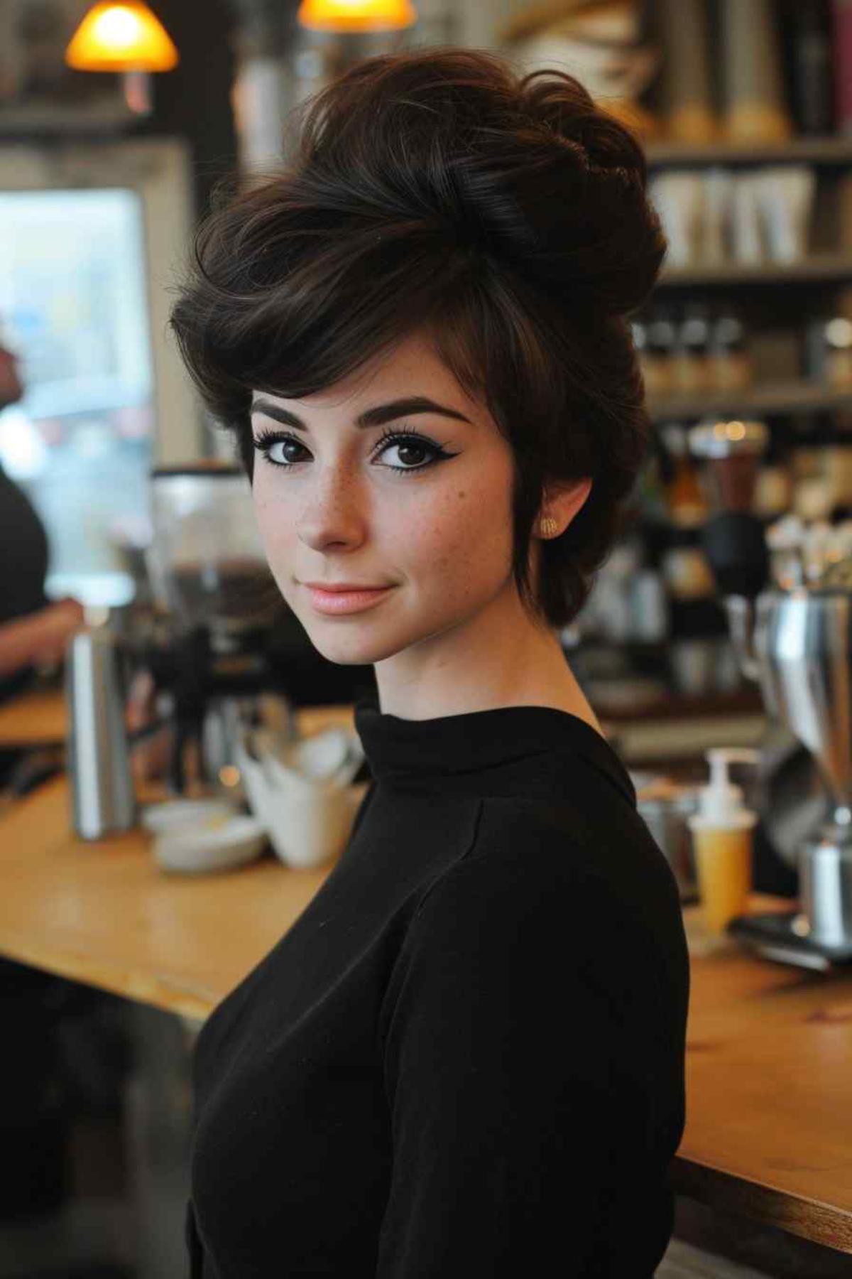 Bouffant with Modern Layers 